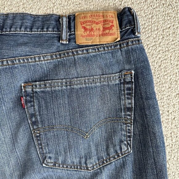 Levis 550 Jeans Size 44x30 Blue Denim Relaxed Fit Cotton Straight Baggy - Picture 4 of 12